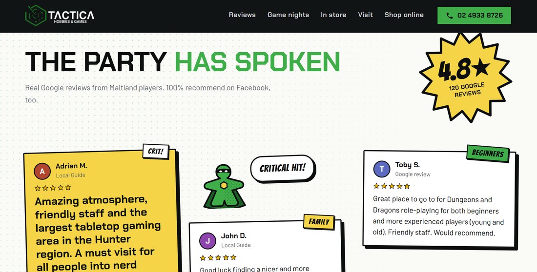 Tactica Hobbies & Games website